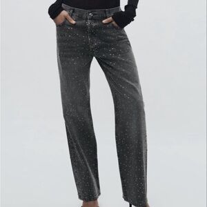 ZARA rhinestone denim size 36